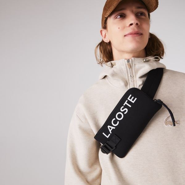 Lacoste Anti-Radiation Flat Crossbody Smartphone Wallet - Peněženka Pánské Černé | CZ-KIGhoK